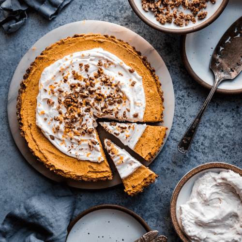 Vegan Gingersnap Pumpkin Cream Tart
