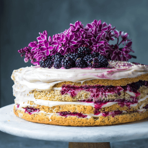 Vegan Lemon Poppy Seed Layer Cake