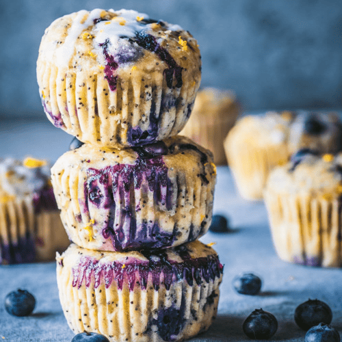Vegan Blueberry Lemon Poppy Seed Muffins