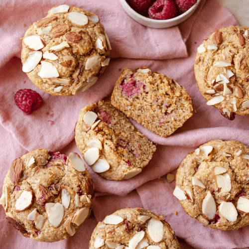 Raspberry Almond Cornmeal Muffins
