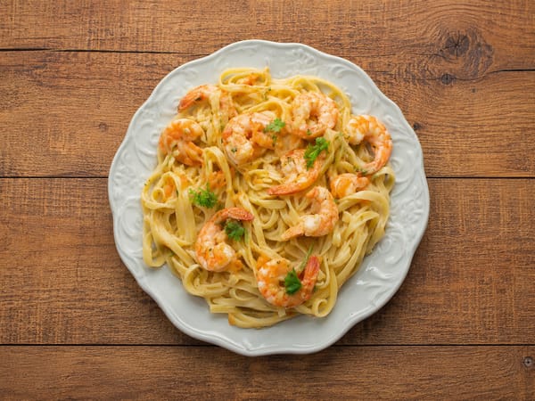 One pot pasta aux crevettes et lait de coco
