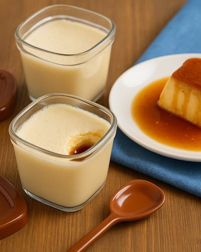 Crèmes desserts Caramel et Noix de coco