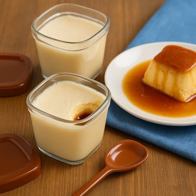 Crèmes desserts Caramel et Noix de coco