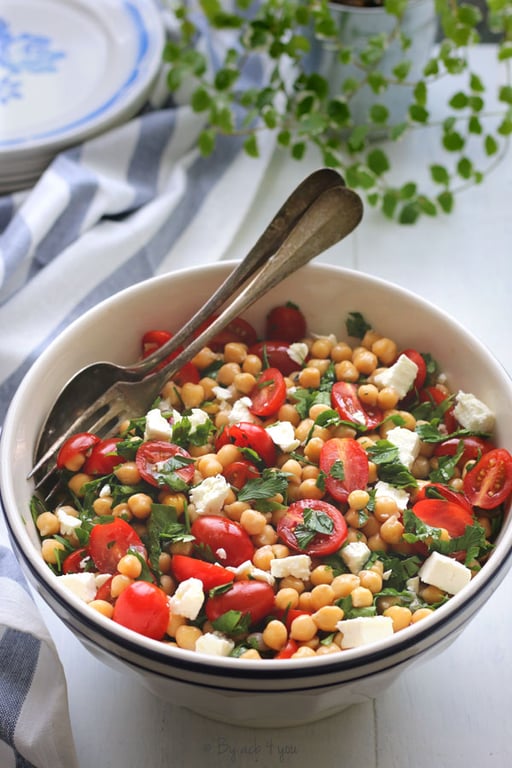 Salade de Pois Chiches, Tomates et Féta