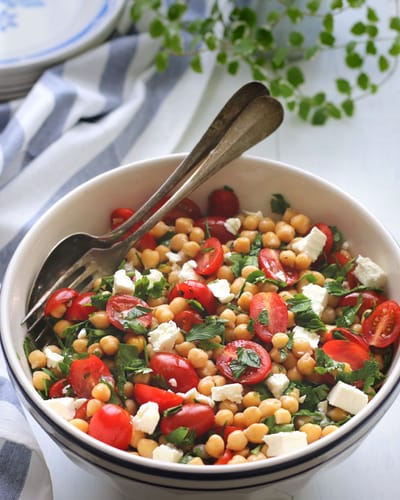 Salade de Pois Chiches, Tomates et Féta