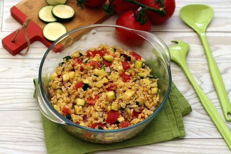 Salade de Blé, Lentilles Corail, Courgette et Tomates