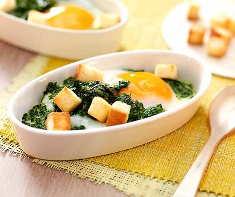 Oeufs Cocotte aux Épinards