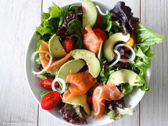 Salade Avocats, Tomates, Saumon