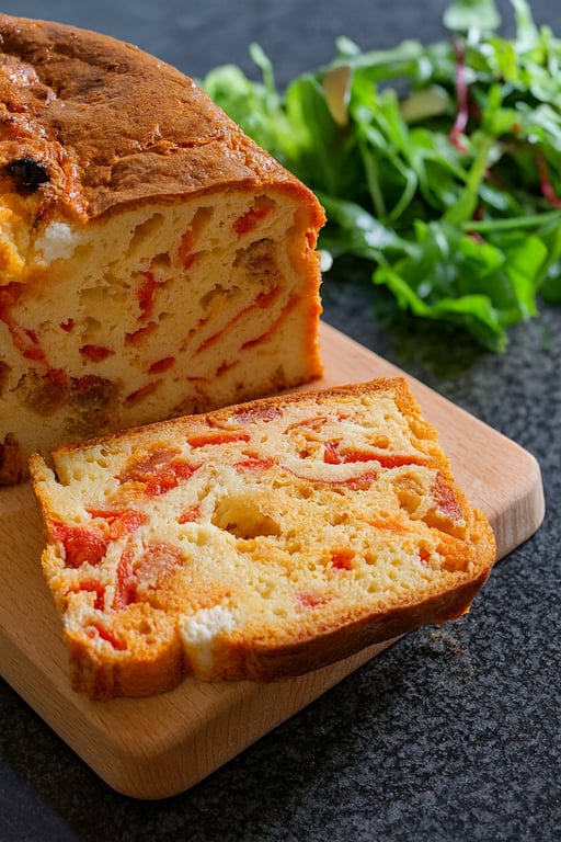 Cake Poivron, Chèvre et Chorizo