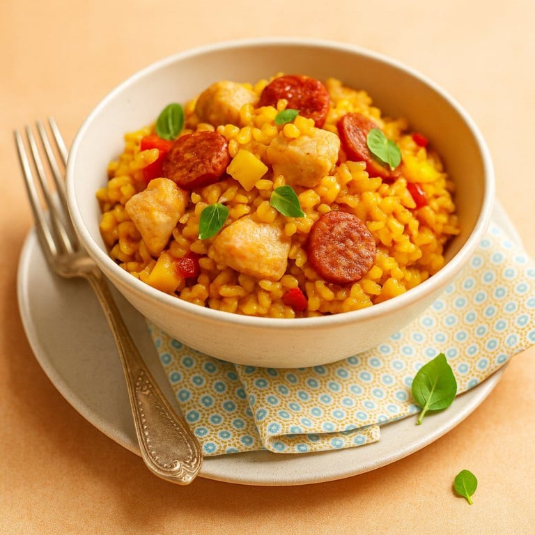 Poulet aux Poivrons Façon Risotto au Thermomix