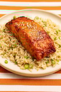 Saumon mi-cuit teriyaki 