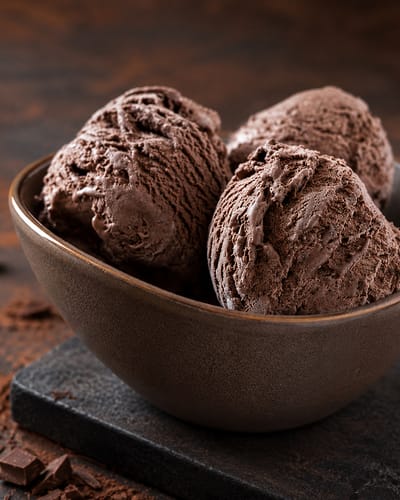 Crème glacée au chocolat sans sorbetière