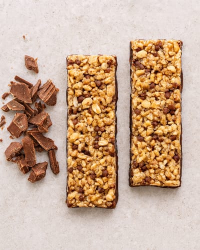 Barres de céréales à l’avoine, noisettes, banane et chocolat au Thermomix