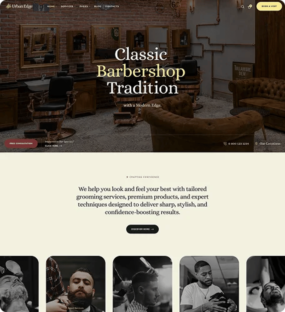 Urban Edge - Barbershop & Tattoo Studio WordPress Theme - Light Demo - Barbershop | CMSMasters studio