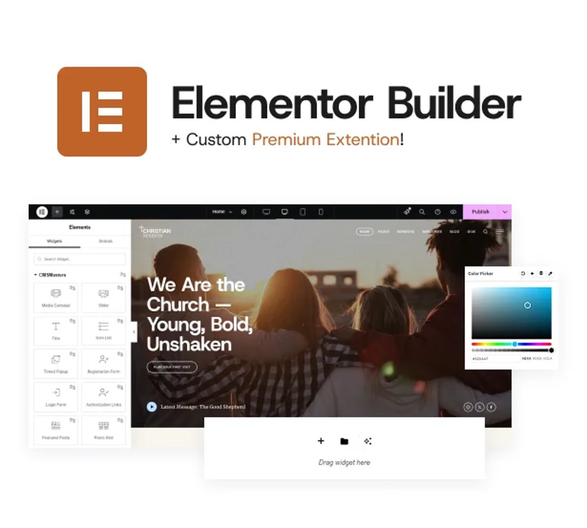 Christian Mission - Religious Events & Retreats Church WordPress Theme - Elementor Builder | CMSMasters studio