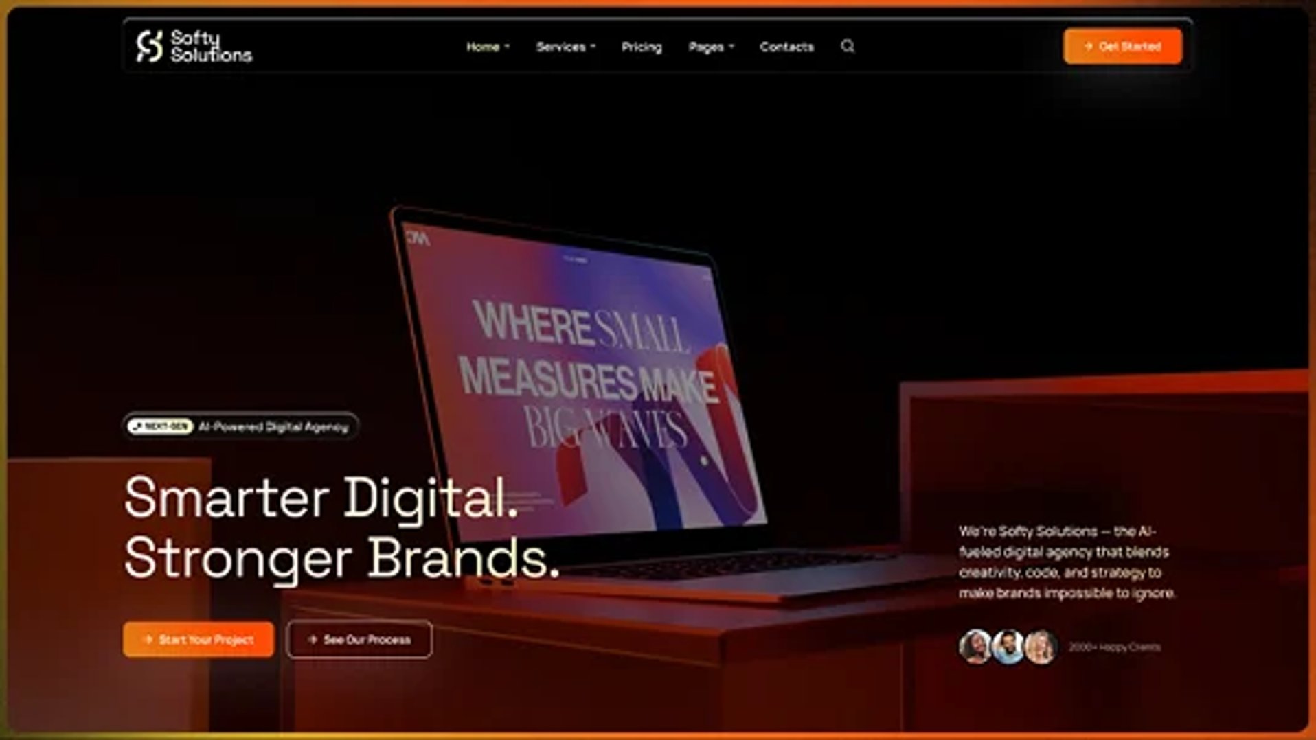 Softy Solutions - IT Services & Digital Agency WordPress Theme - Home Two | CMSMasters studio