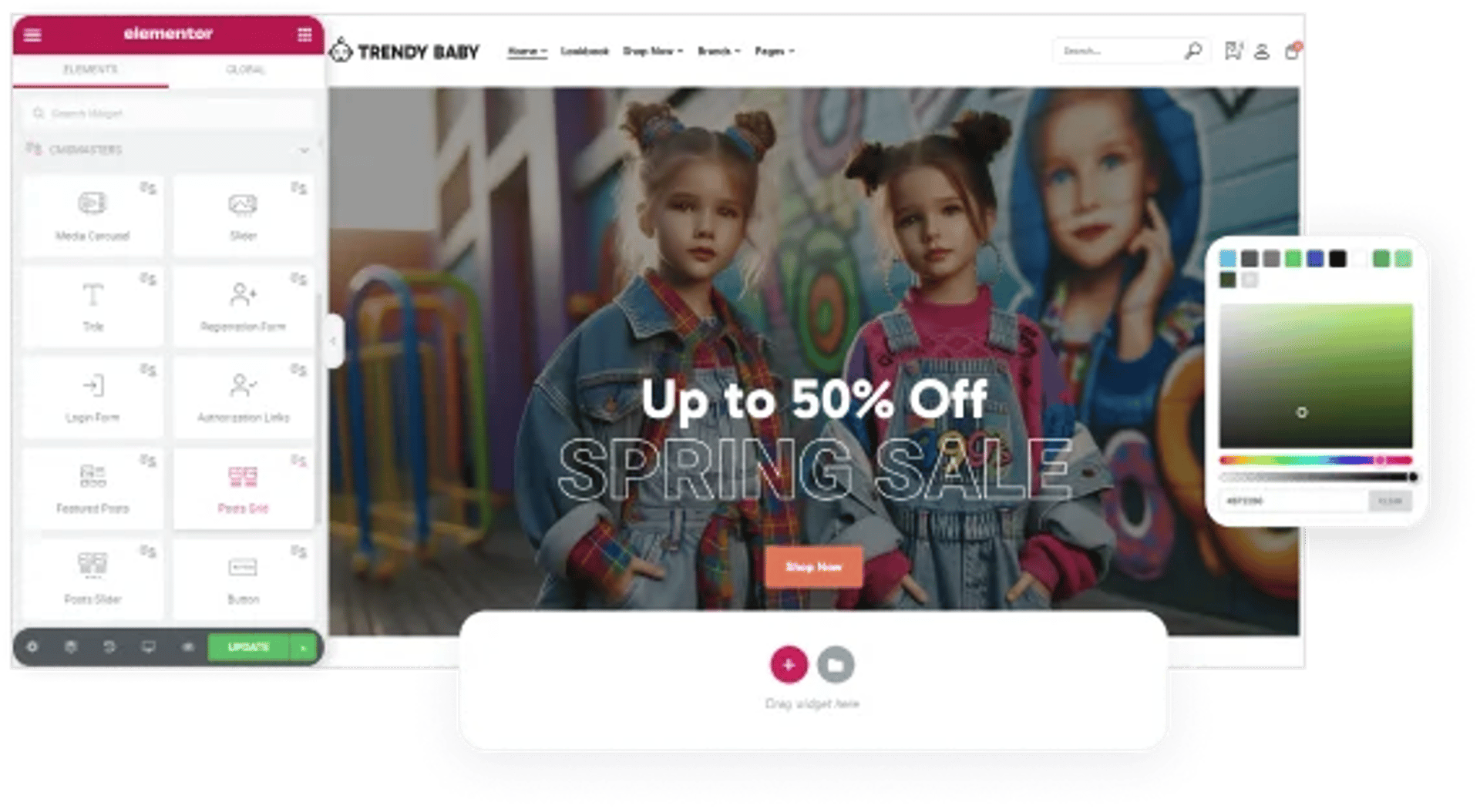 Trendy Baby - Children and Kids Store WordPress Theme - Elementor Builder | Cmsmasters studio