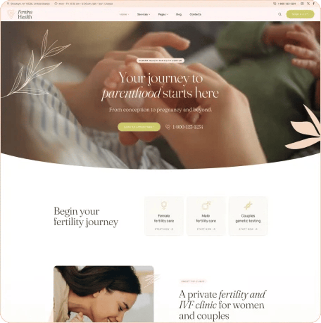 Femina Health - Fertility Clinic Medical WordPress Theme - IVF and Fertility Center | CMSMasters studio