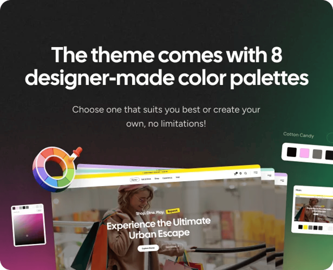 City Plaza - Entertainment Center & Shopping Mall WordPress Theme - Color Palettes | CMSMasters studio