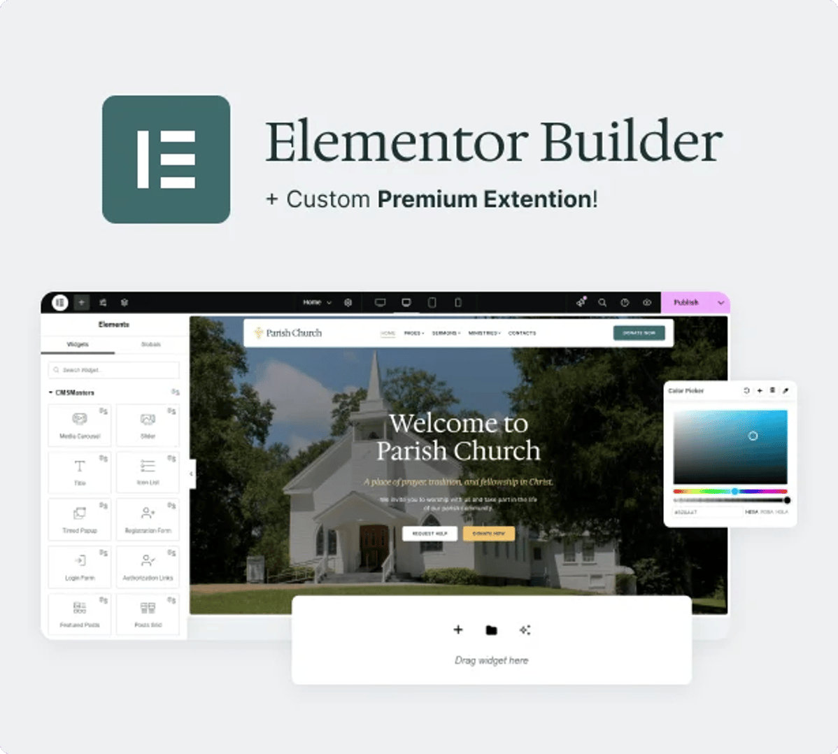 Parish Church - Religion & Charity WordPress Theme - Elementor Builder | CMSMasters studio