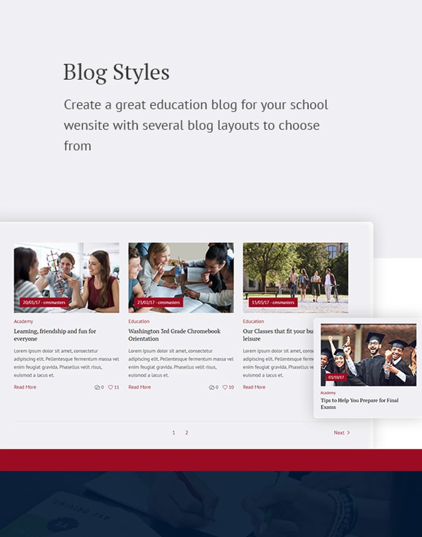 Schule - School & Education WordPress Theme with LMS - Blog Styles