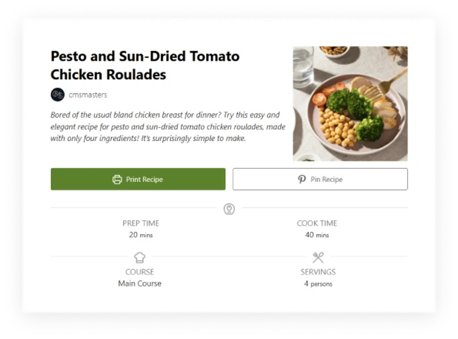 Healthify - Diet Recipes & Health Coaching WordPress Theme - Integration with WP Recipe Maker plugin | CMSMasters studio