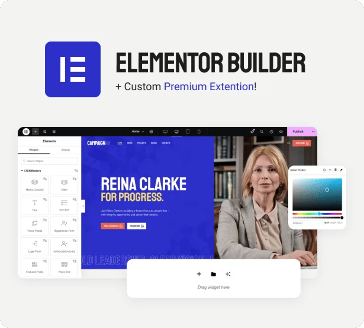 Campaigner - Political Candidate & Election WordPress Theme - Elementor Builder | CMSMasters studio