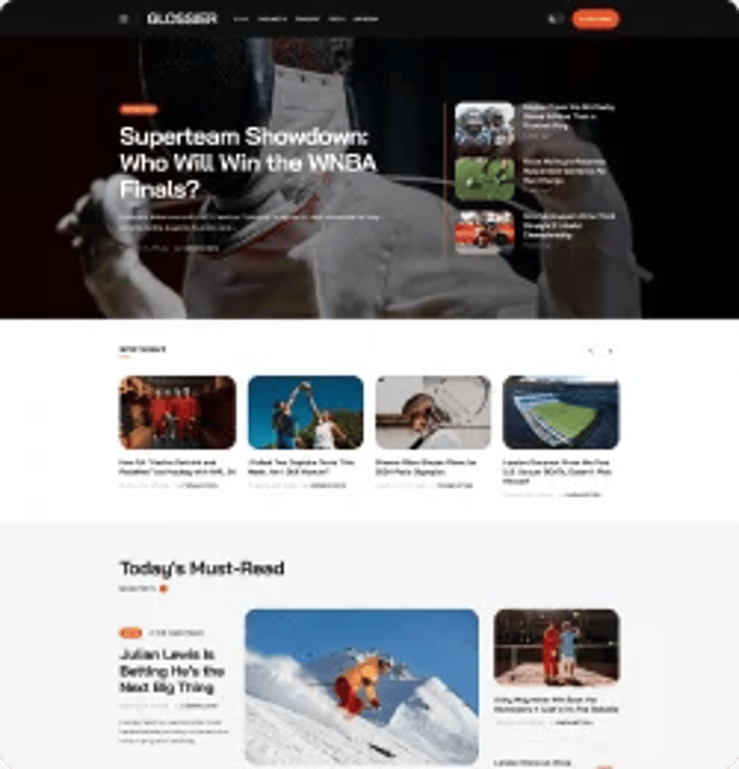 Glossier - News & Viral Magazine WordPress Theme - Sport Demo | Cmsmasters studio