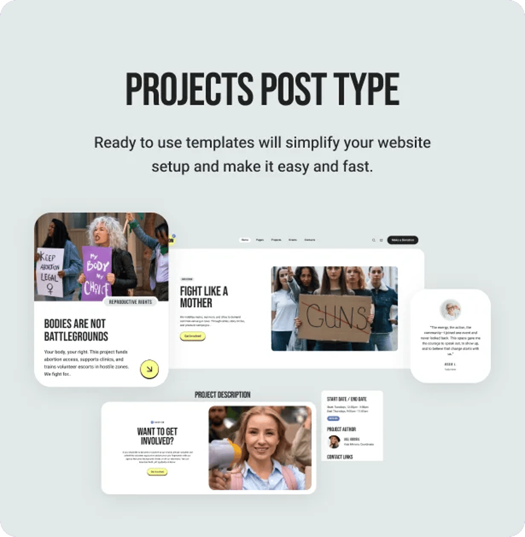 Act Now - Social Activism & NGO WordPress Theme - Projects Post Type | CMSMasters studio
