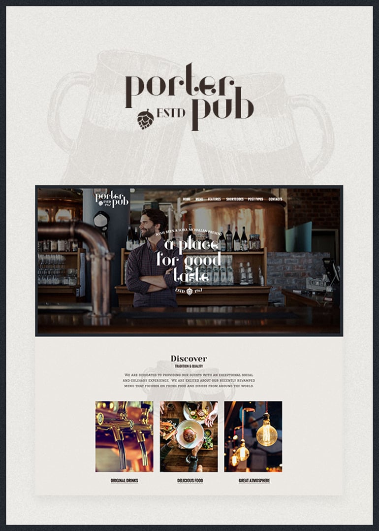 Porter Pub - Bar & Restaurant WordPress Theme