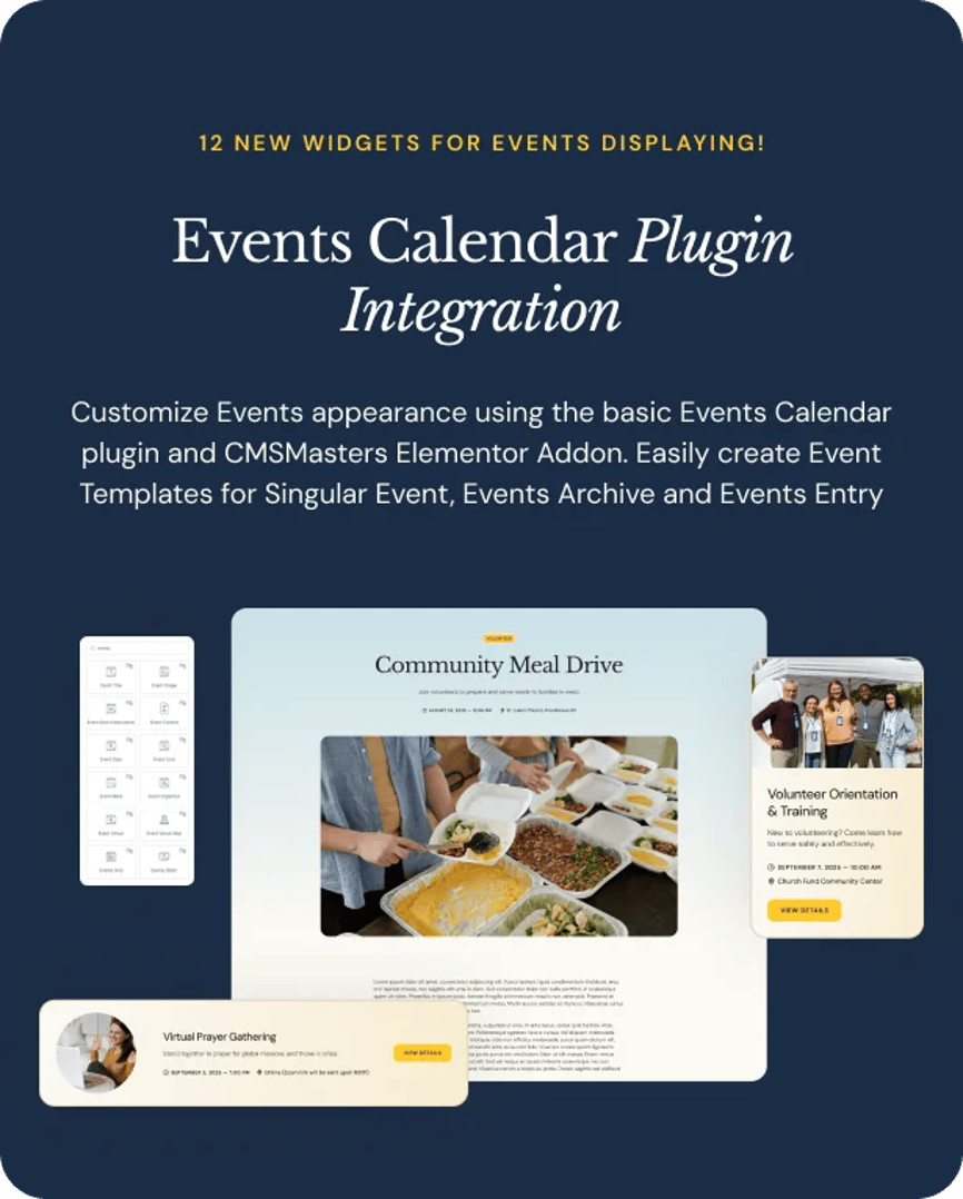 Church Fund  - Religion, NGO & Charity WordPress Theme - Events Calendar Plugin Integration | CMSMasters studio