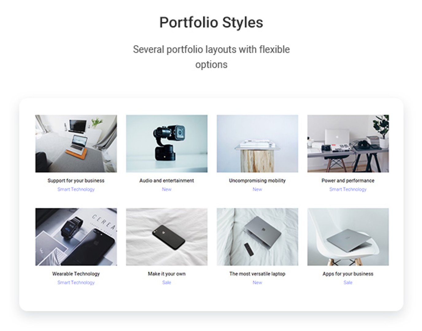 Devicer - Electronics, Mobile & Tech Store WordPress Theme - Portfolio Styles