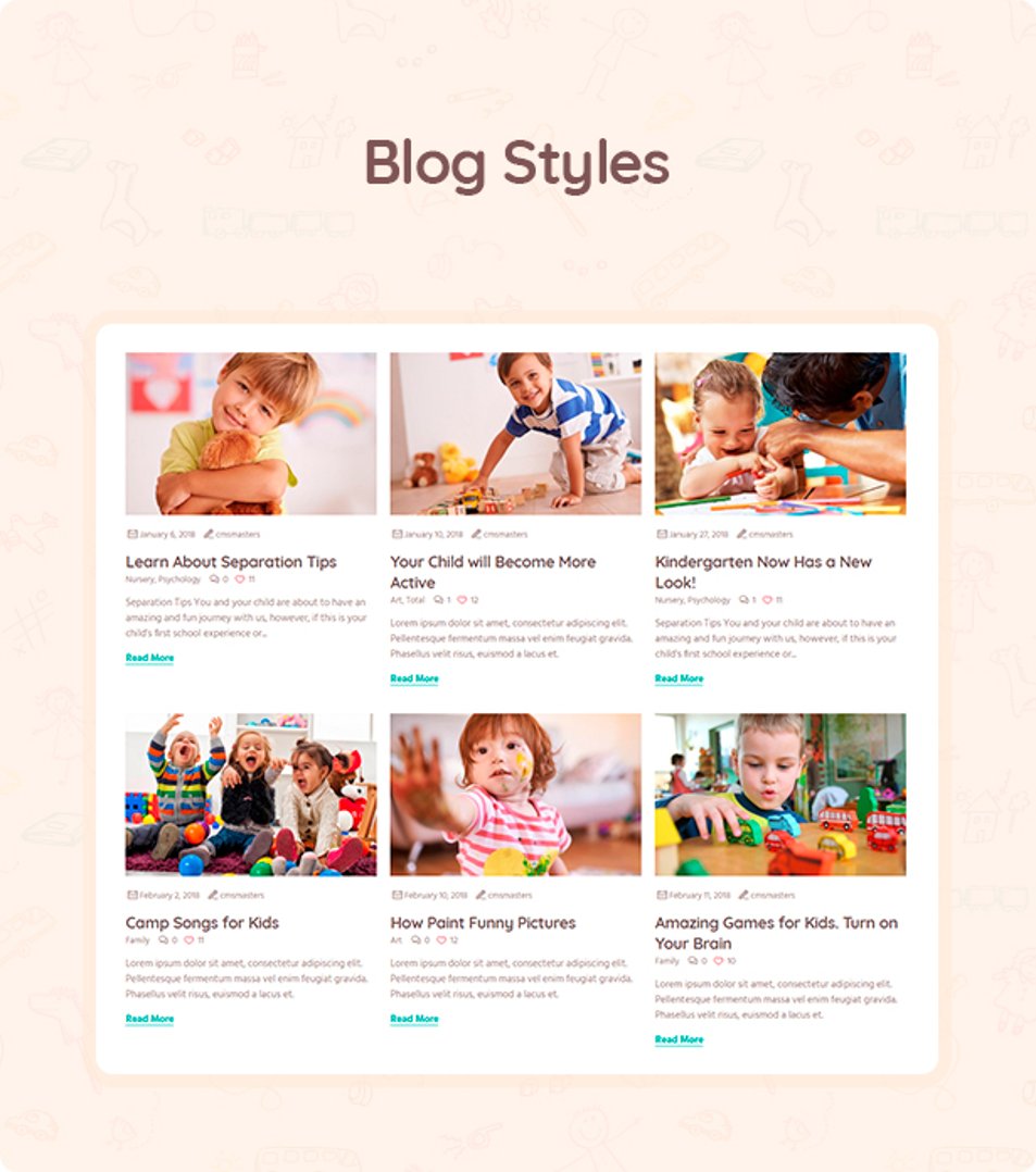 Bambini - Pre-School and Kindergarten Theme - Blog Styles