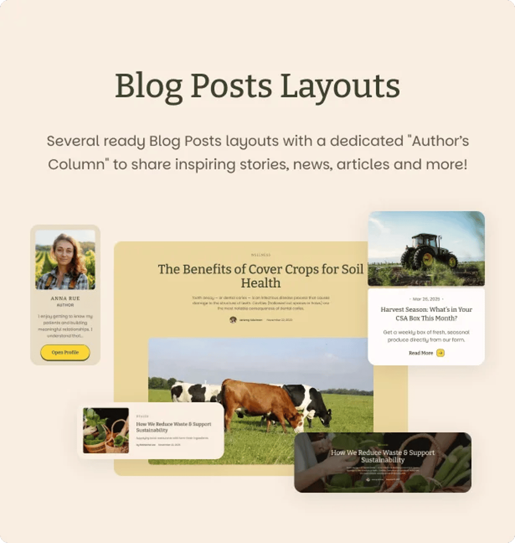 Organics - Agriculture & Food Farm WordPress Theme - Blog Posts Layouts | CMSMasters studio