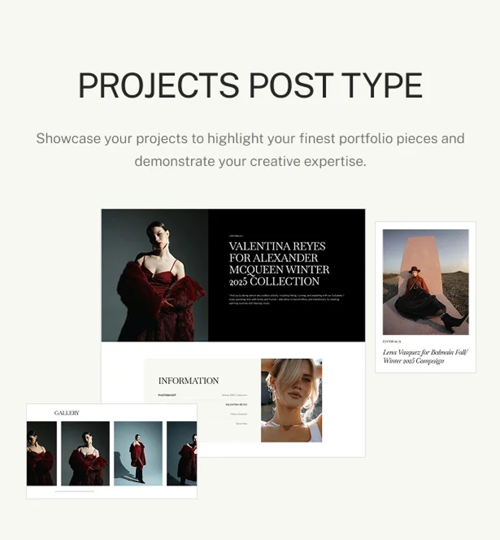 Iconique - Fashion Model Agency WordPress Theme - Projects Post Type | CMSMasters studio