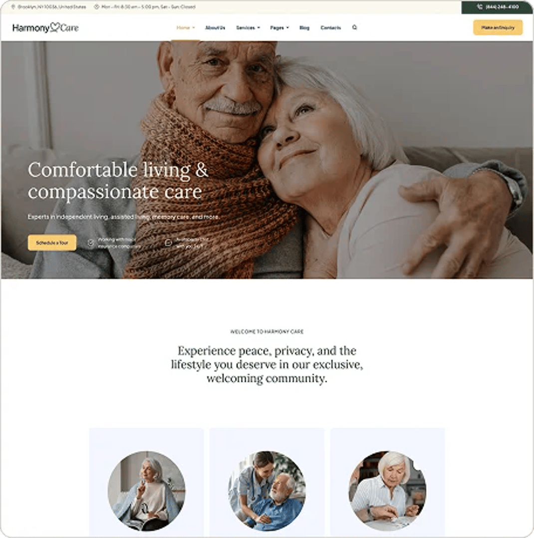 Harmony Care - Private Nursing Home WordPress Theme - Nursing Home and Assisted Living Facilities | CMSMasters studio