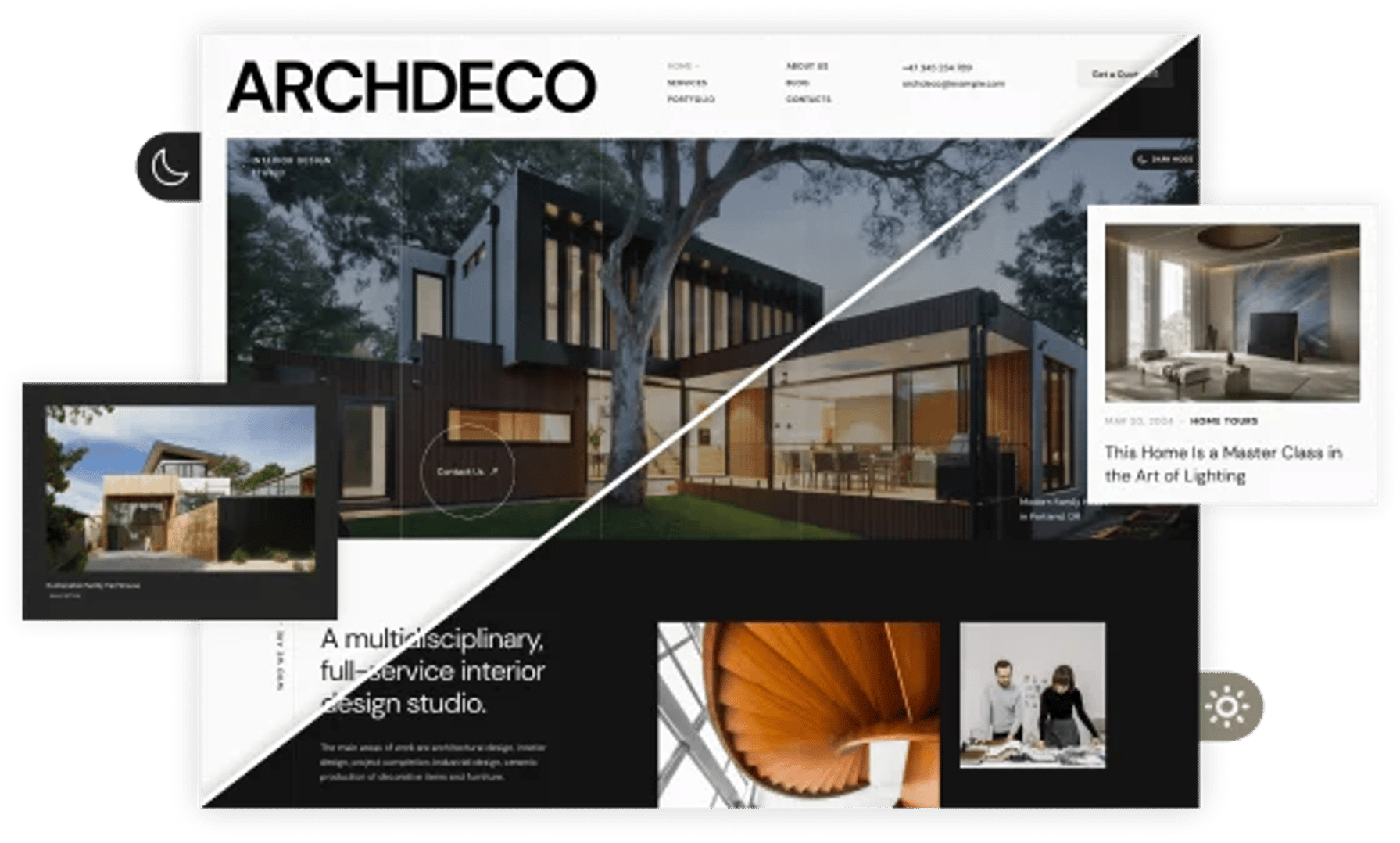 Archdeco - Architecture & Interior Design Agency Portfolio WordPress Theme - Dark and Light Mode Switcher | CMSMasters studio