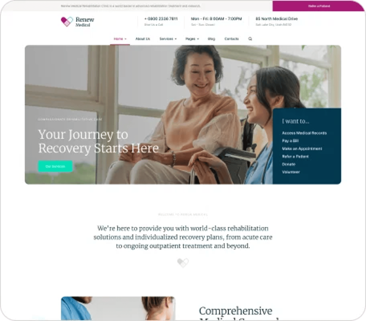 Renew Medical - Physiotherapy & Rehabilitation Clinic Medical WordPress Theme - Home One | CMSMasters studio