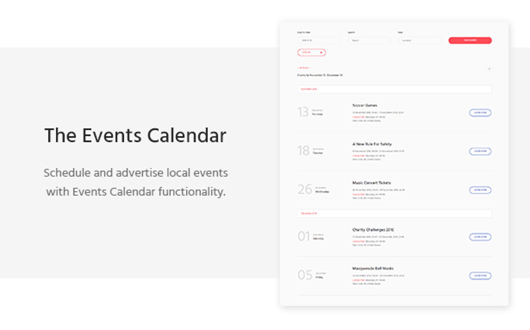 Dream City - Town Portal & Government Municipal WordPress Theme - The Events Calendar