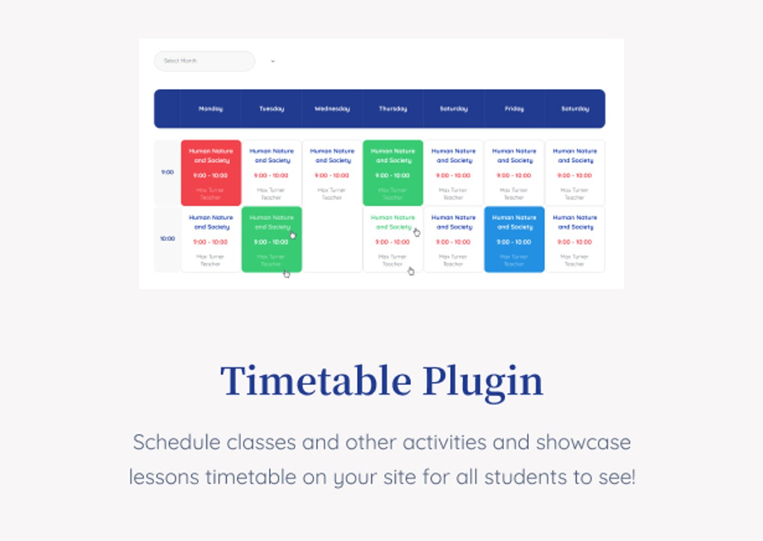 Ecole - Education & School WordPress Theme - Timetable Plugin | cmsmasters studio
