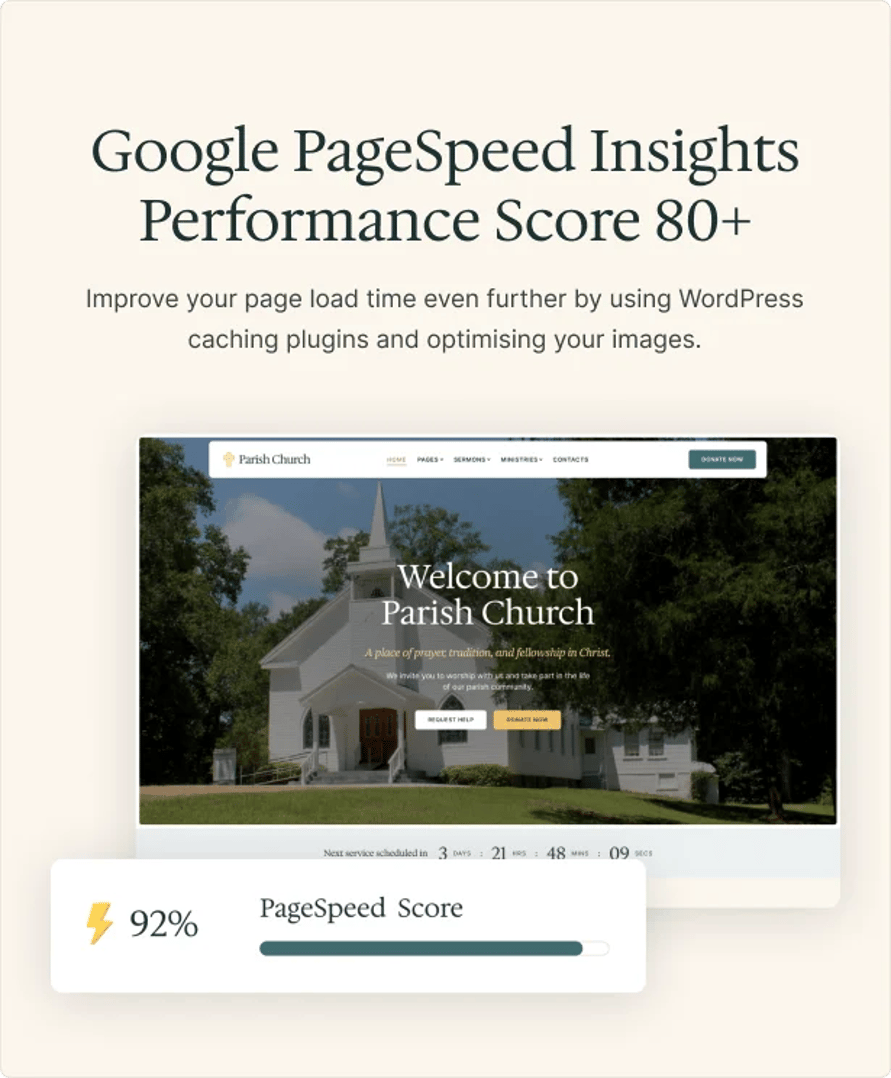 Parish Church - Religion & Charity WordPress Theme - Performance Score 90+ | CMSMasters studio