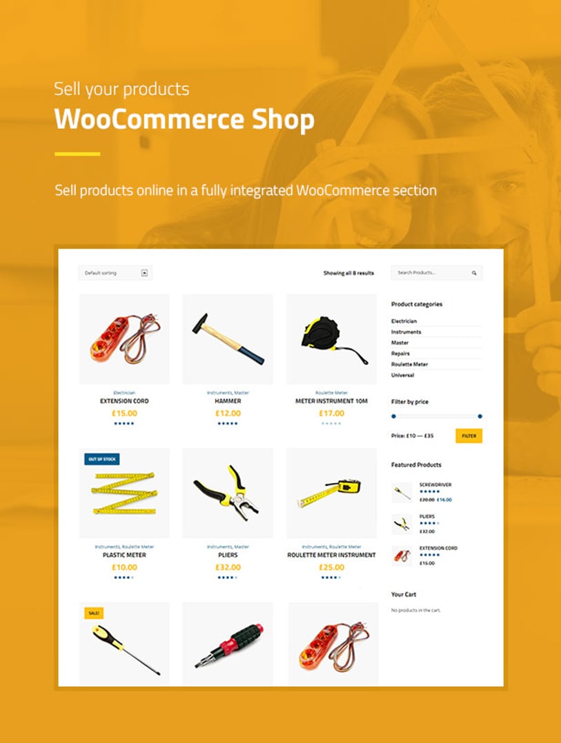 Handyman Services - Construction & Renovation WordPress Theme - WooCommerce Shop