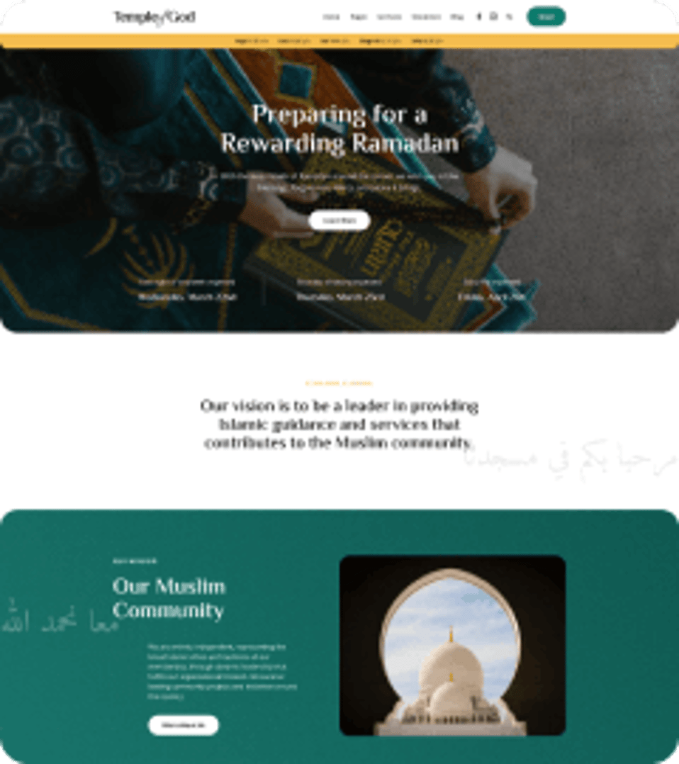 Temple of God - Religion and Church WordPress Theme - Islam Demo | Cmsmasters studio