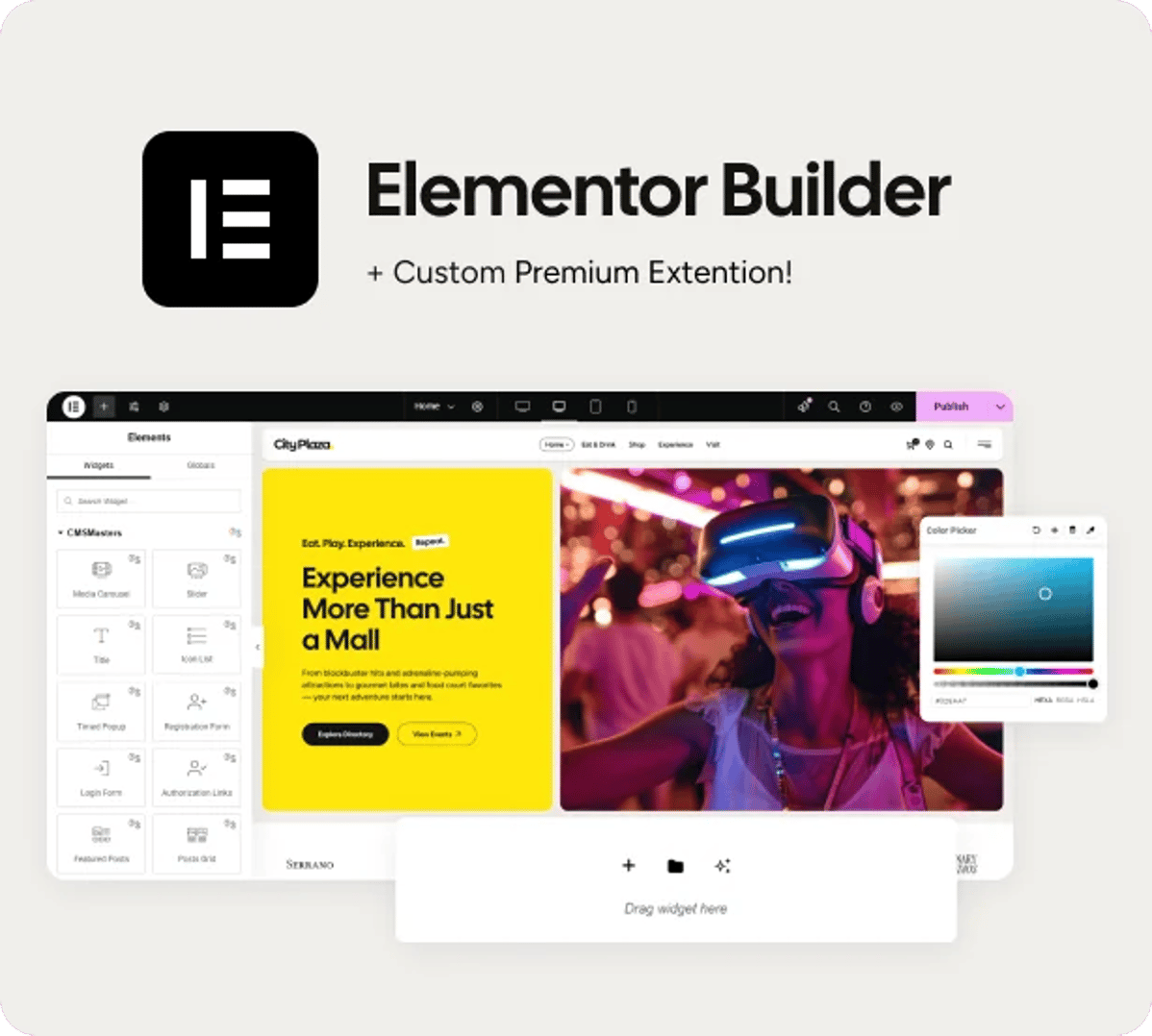 City Plaza - Entertainment Center & Shopping Mall WordPress Theme - Elementor Builder | CMSMasters studio