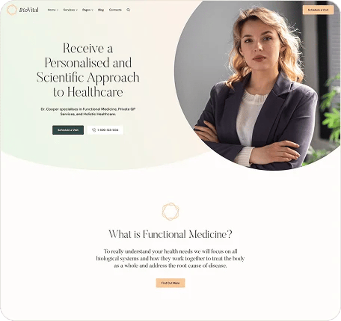 BioVital - Functional Medicine Doctor WordPress Theme - Home Two: Functional Medicine Practitioner | CMSMasters studio