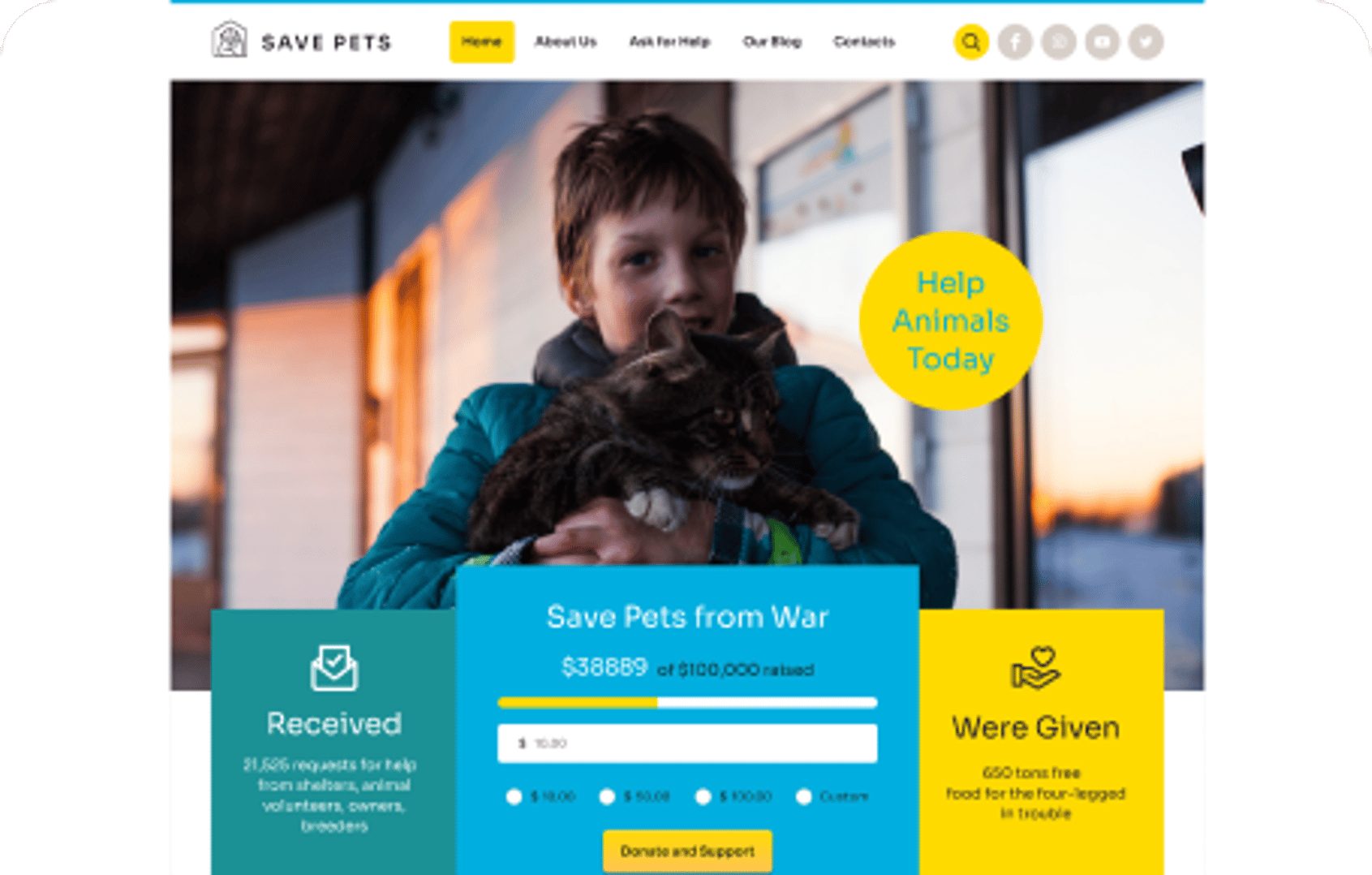 Animal Rescue - Shelter Charity WordPress Theme - Save Pets Demo | Cmsmasters studio