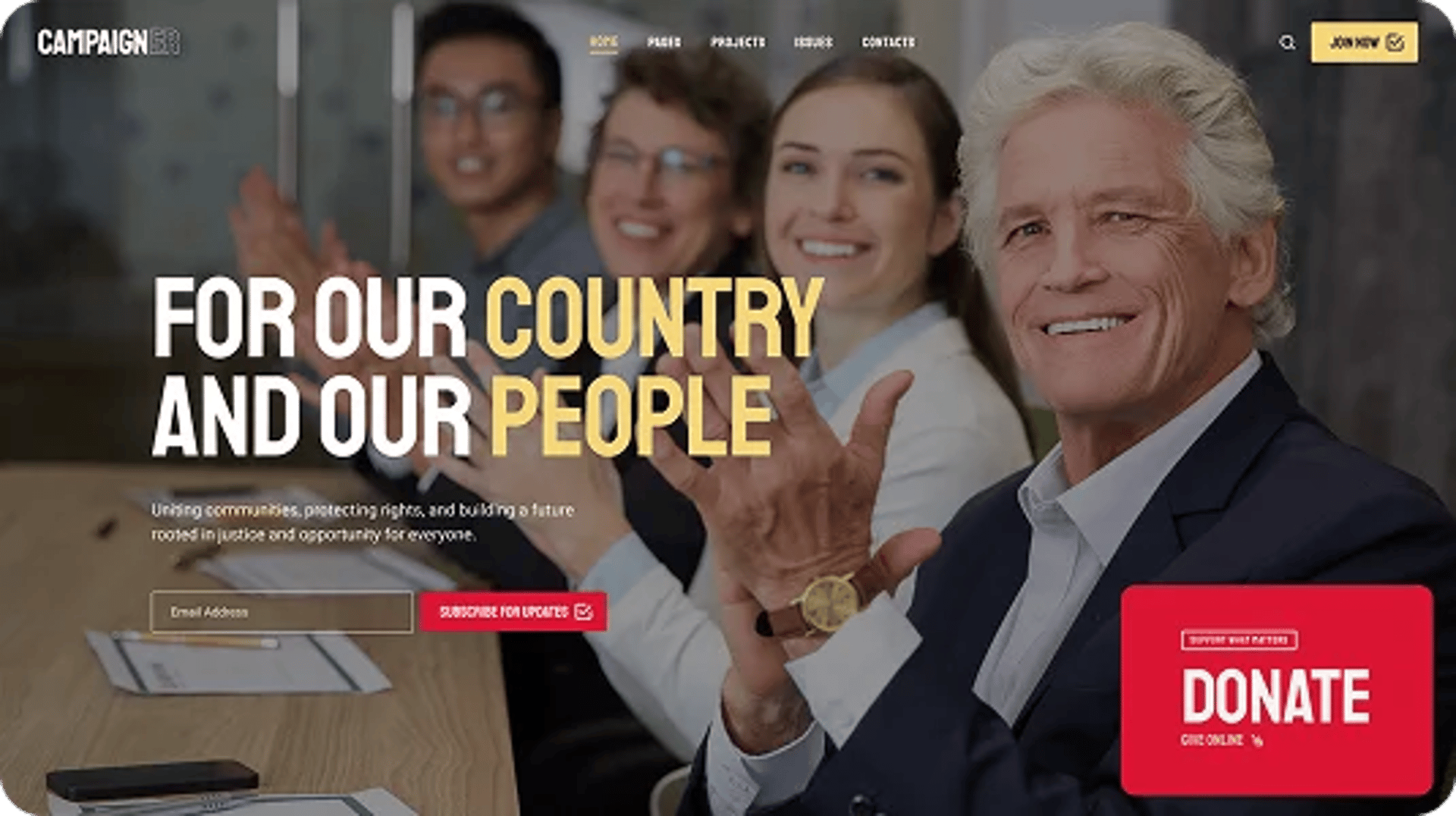 Campaigner - Political Candidate & Election WordPress Theme - Political Party | CMSMasters studio
