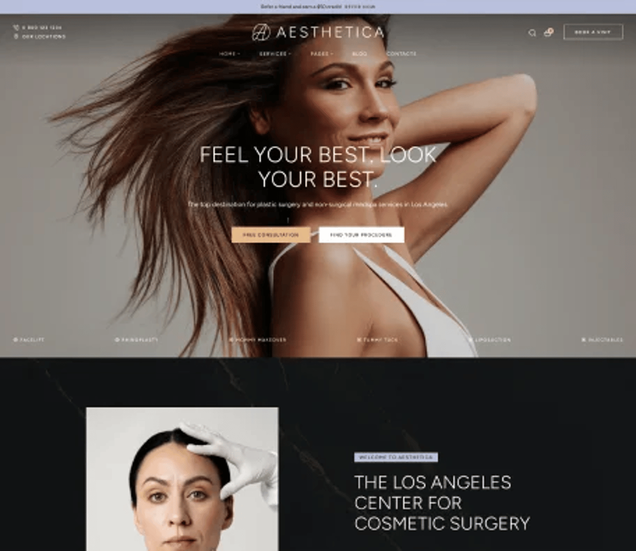 Aesthetica - Plastic Surgery & Beauty Clinic WordPress Theme - Dark Demo - Cosmetic Surgery | CMSMasters studio