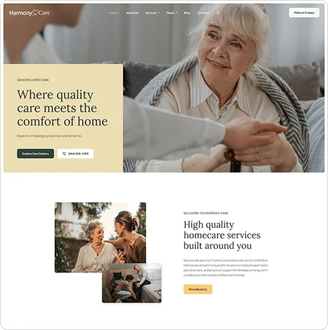 Harmony Care - Private Nursing Home WordPress Theme - Private Nursing and Home Care | CMSMasters studio