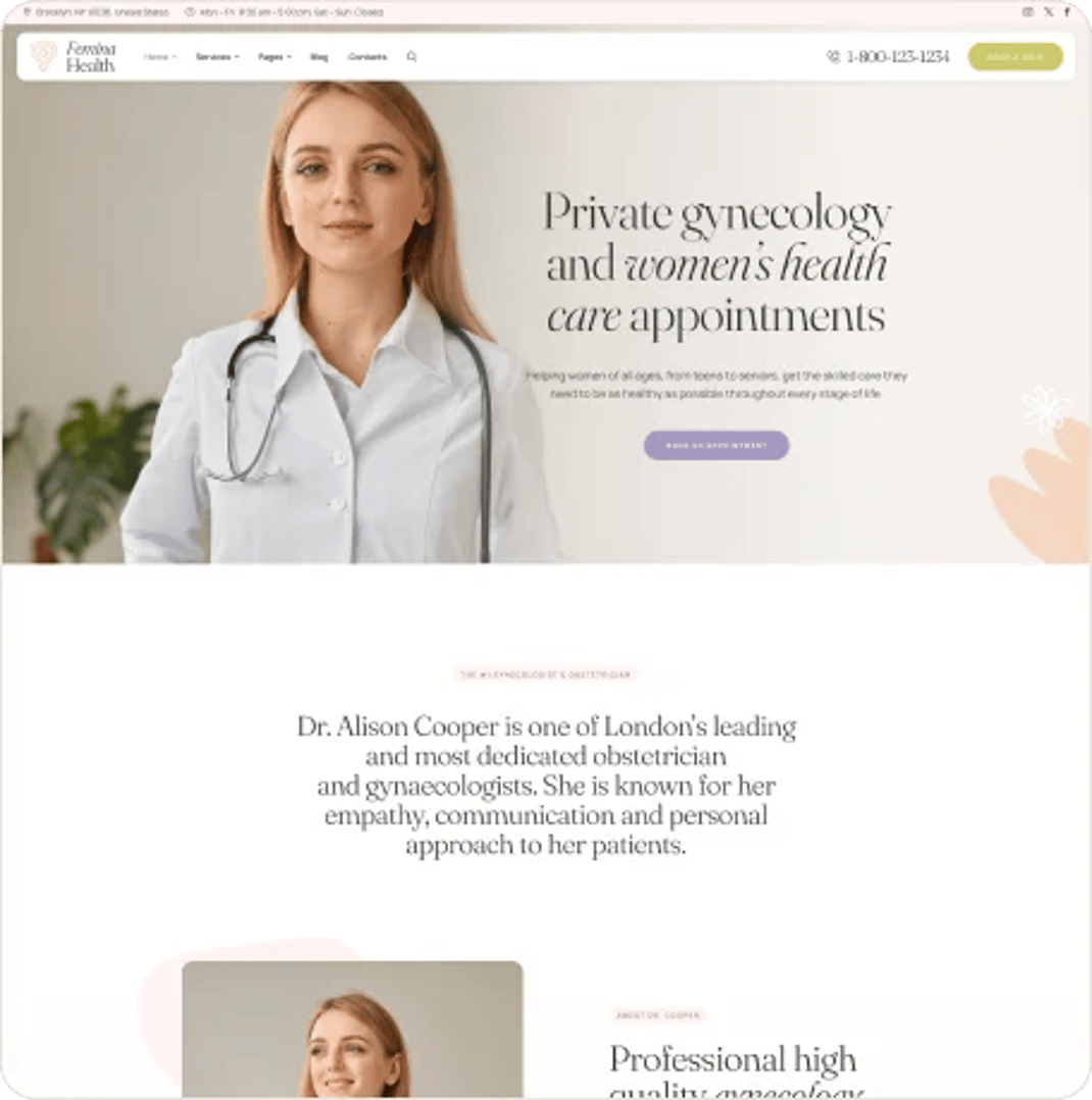 Femina Health - Fertility Clinic Medical WordPress Theme - Women's Health Consultant | CMSMasters studio